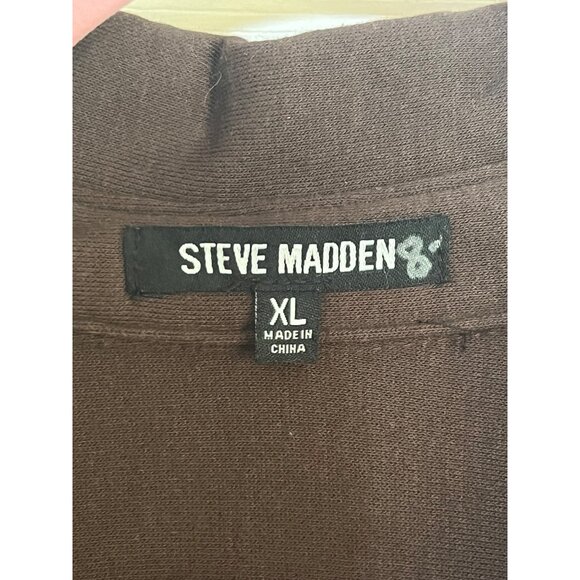 Steve Madden Brown Oversized Shacket Fleece Front Pockets Jacket Womens XL - Picture 3 of 8